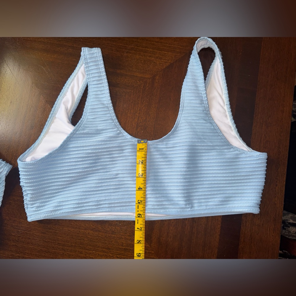 Baby Blue Ribbed Bikini Set - Picture 7 of 9
